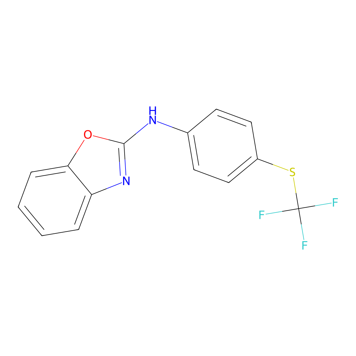 N-{4-[(trifluoromethyl)sulfanyl]phenyl}-1,3-benzoxazol-2-amine molecular structure, CAS 2327771-89-9