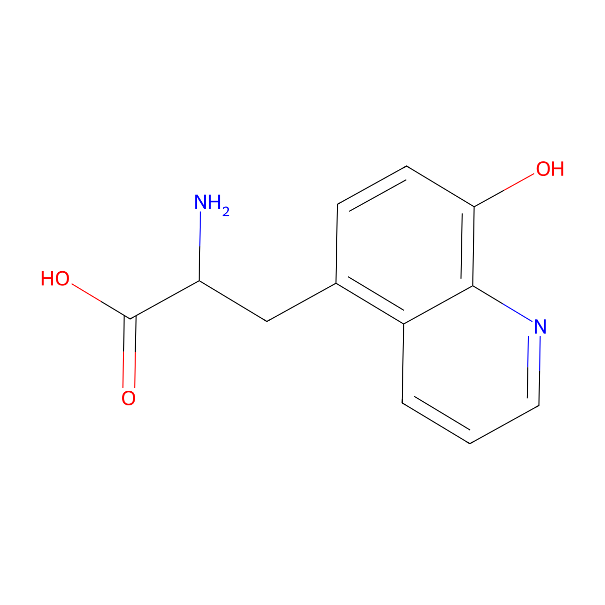 2-Amino-3-(8-hydroxyquinolin-5-yl)propanoic acid molecular structure, CAS 23279-45-0