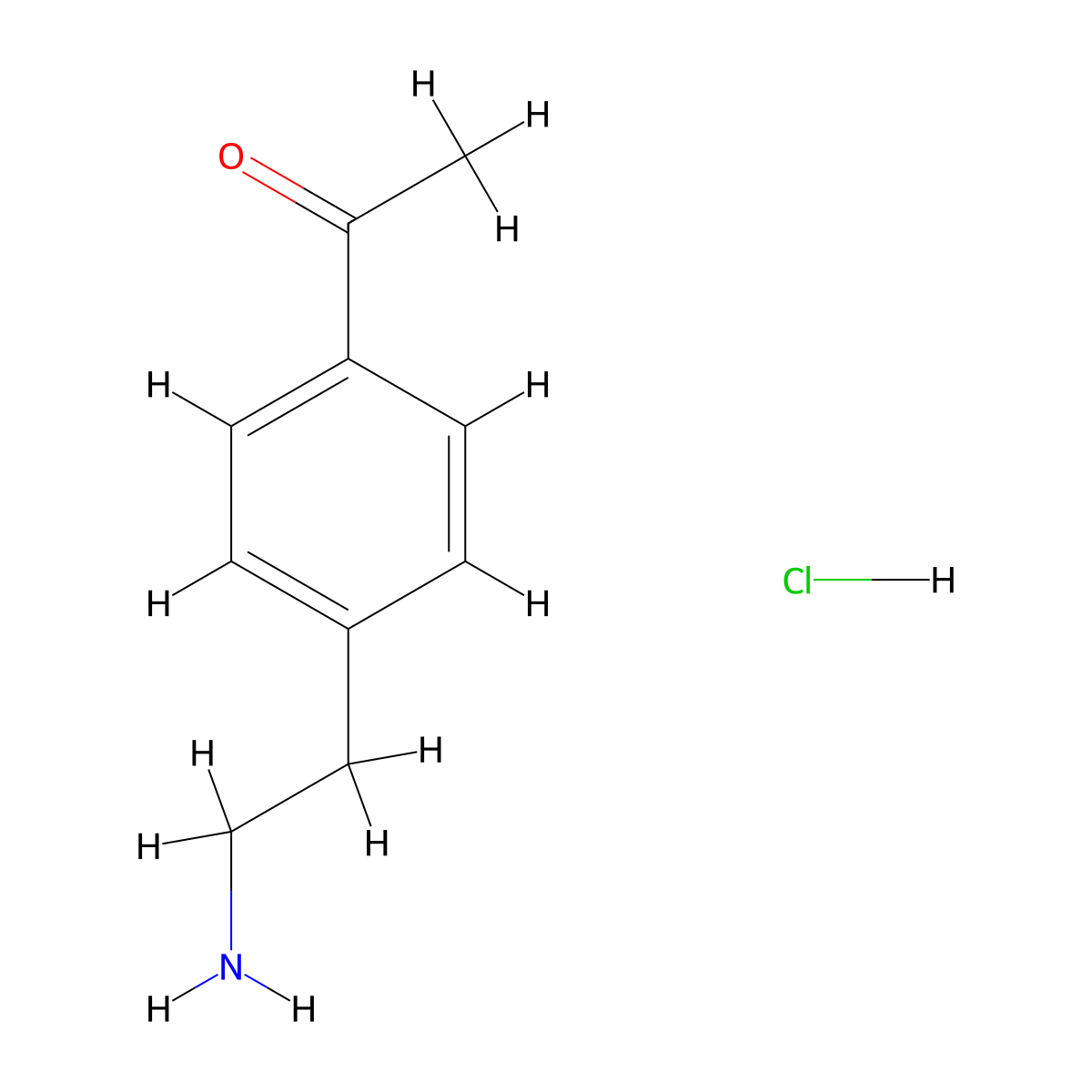 1-(4-(2-Aminoethyl)phenyl)ethan-1-one hydrochloride molecular structure, CAS 23279-67-6