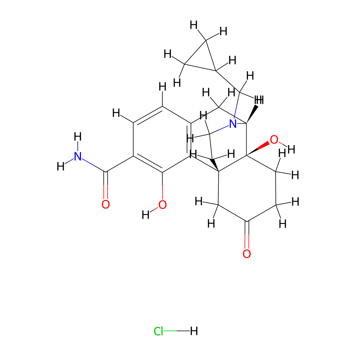 Samidorphan HCl molecular structure, CAS 2328045-02-7