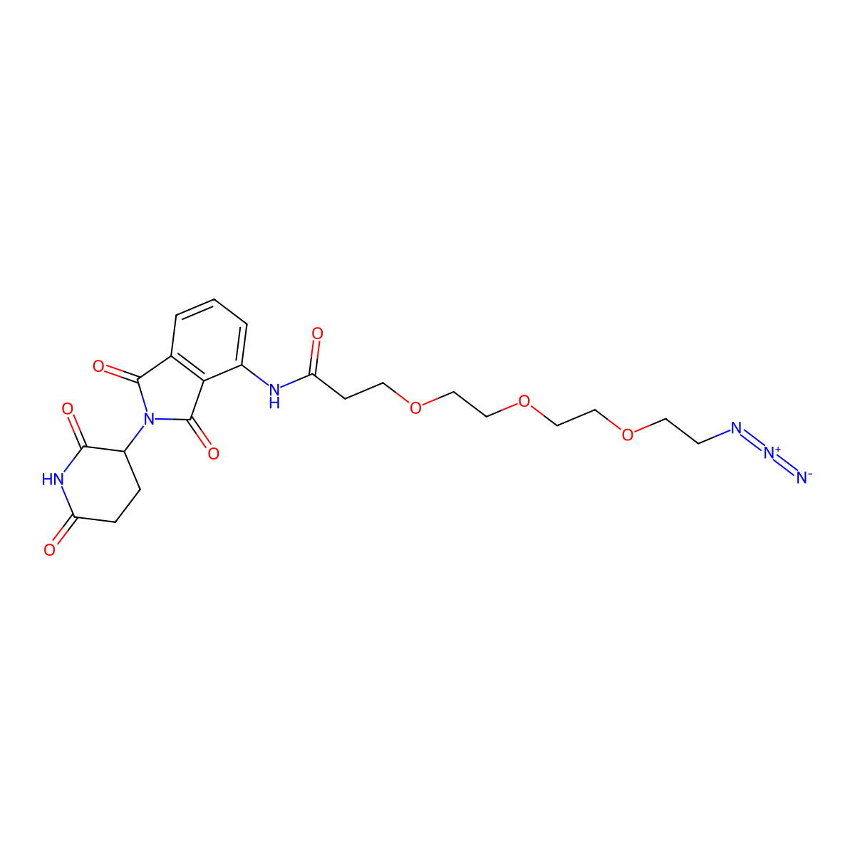 Pomalidomide-CO-PEG3-C2-azide molecular structure, CAS 2328070-26-2