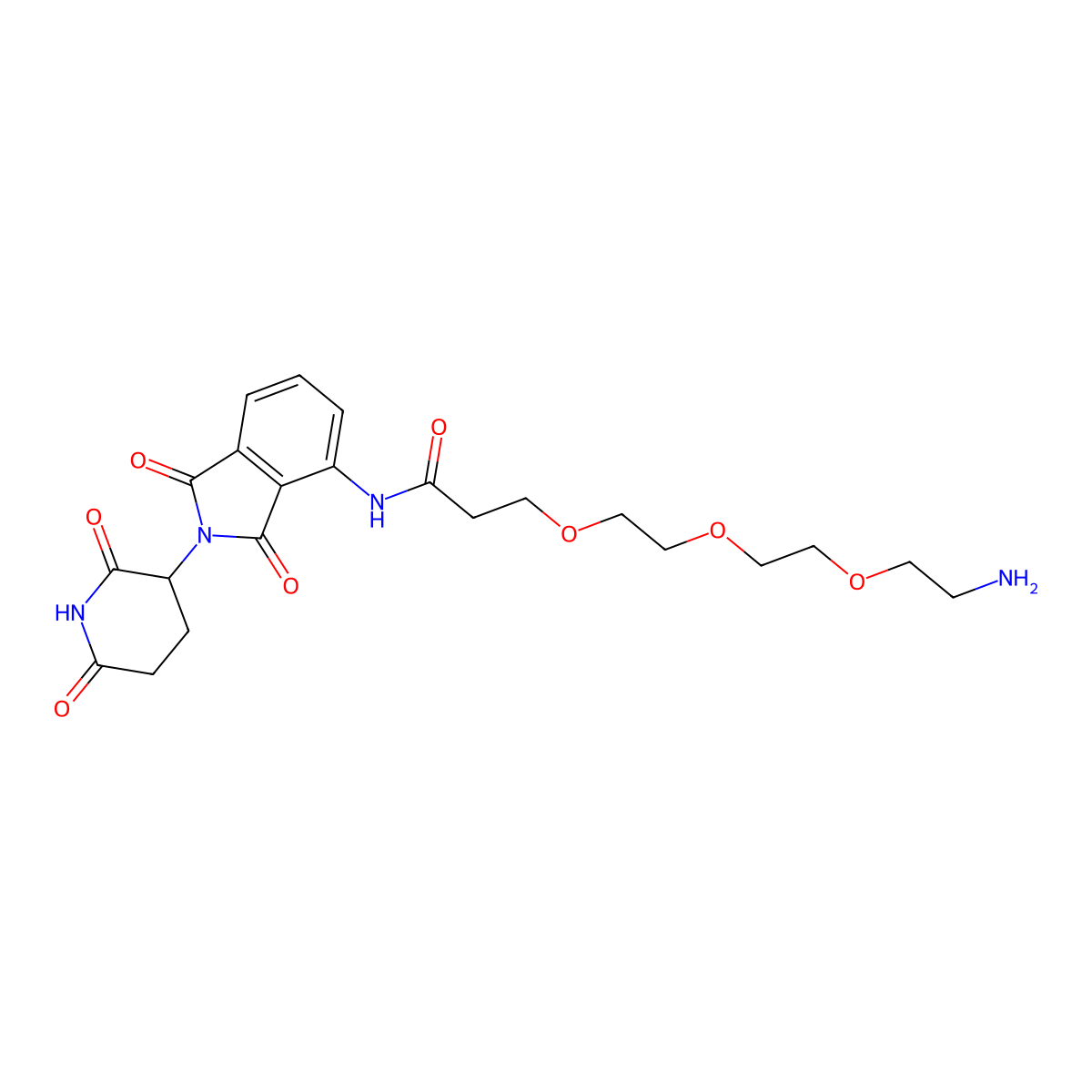 Pomalidomide-amido-PEG3-C2-NH2 molecular structure, CAS 2328070-52-4