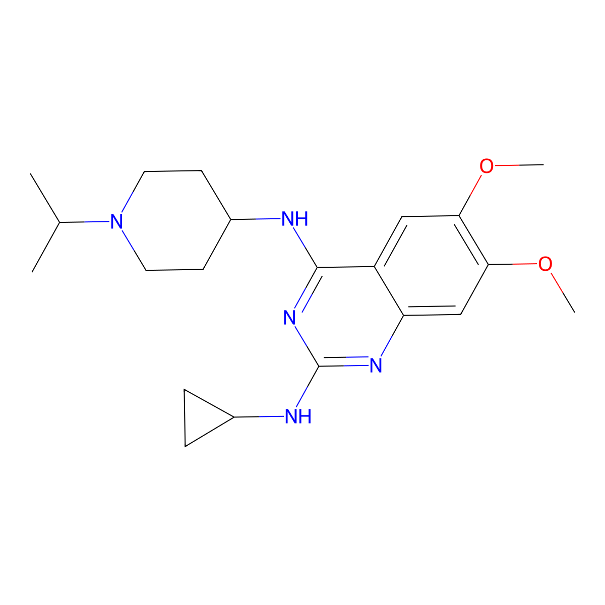 N2-Cyclopropyl-N4-(1-isopropylpiperidin-4-yl)-6,7-dimethoxyquinazoline-2,4-diamine molecular structure, CAS 2328073-61-4