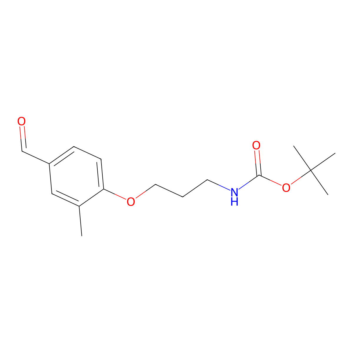 Tert-butyl N-[3-(4-formyl-2-methylphenoxy)propyl]carbamate molecular structure, CAS 2328094-54-6
