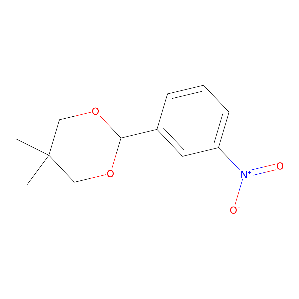 5,5-Dimethyl-2-(3-nitrophenyl)-1,3-dioxane molecular structure, CAS 23281-36-9