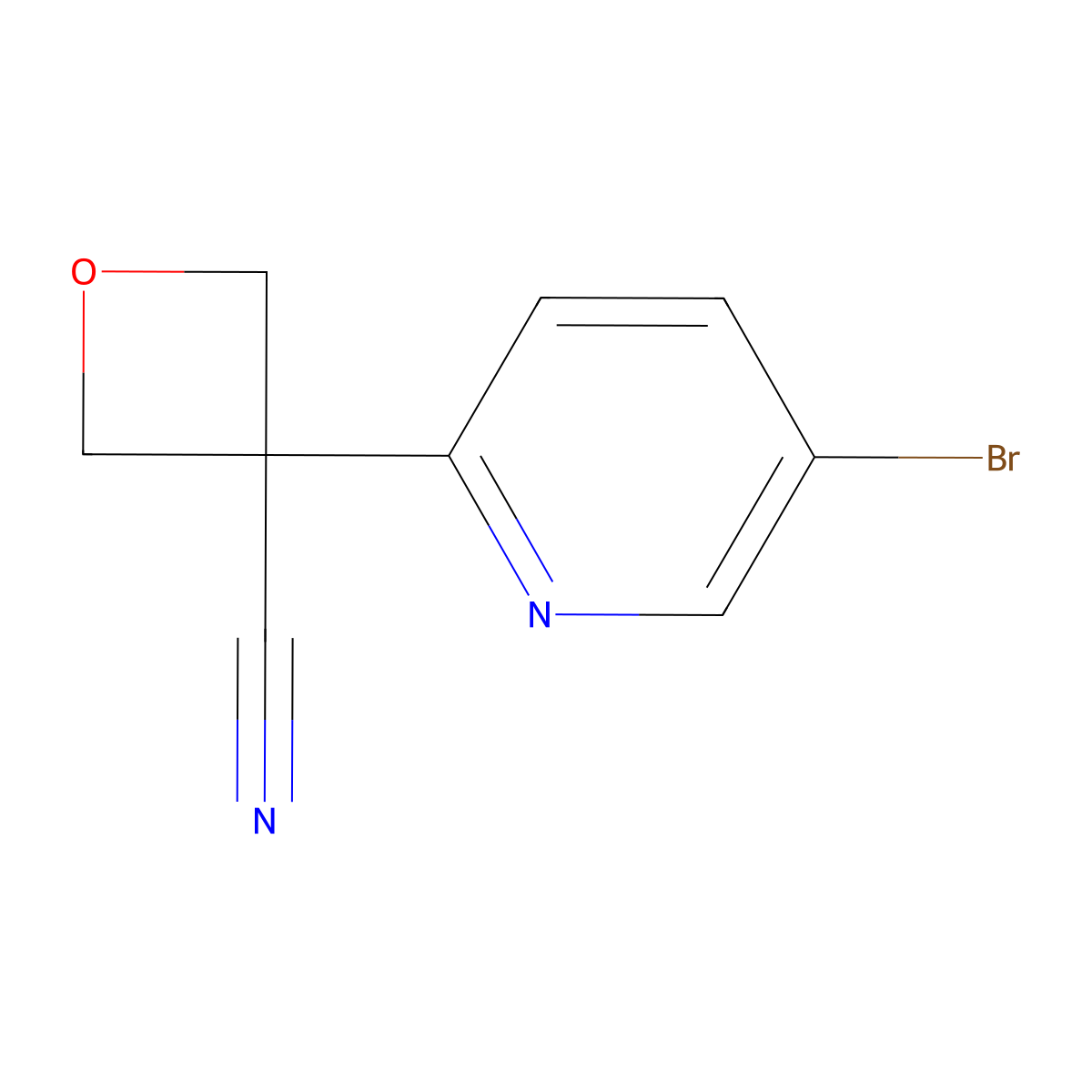 3-(5-Bromopyridin-2-YL)oxetane-3-carbonitrile molecular structure, CAS 2328100-90-7