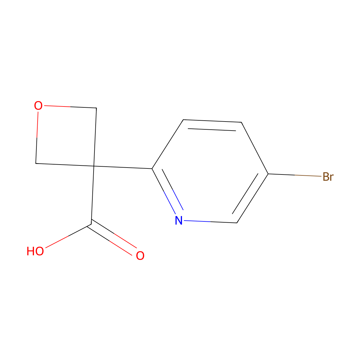 3-(5-Bromopyridin-2-YL)oxetane-3-carboxylic acid molecular structure, CAS 2328100-91-8