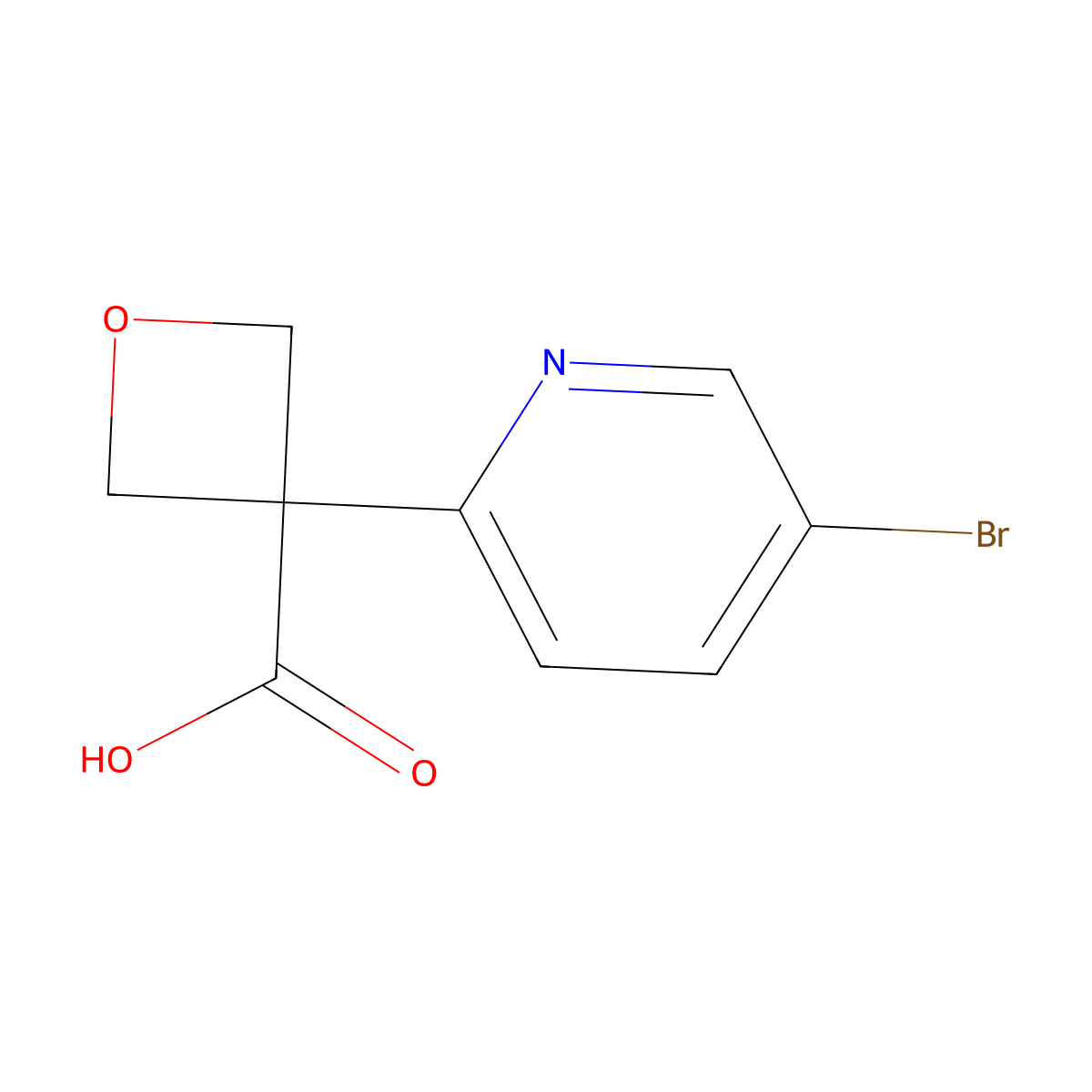 3-(5-Bromopyridin-2-YL)oxetane-3-carboxylic acid molecular structure, CAS 2328100-91-8