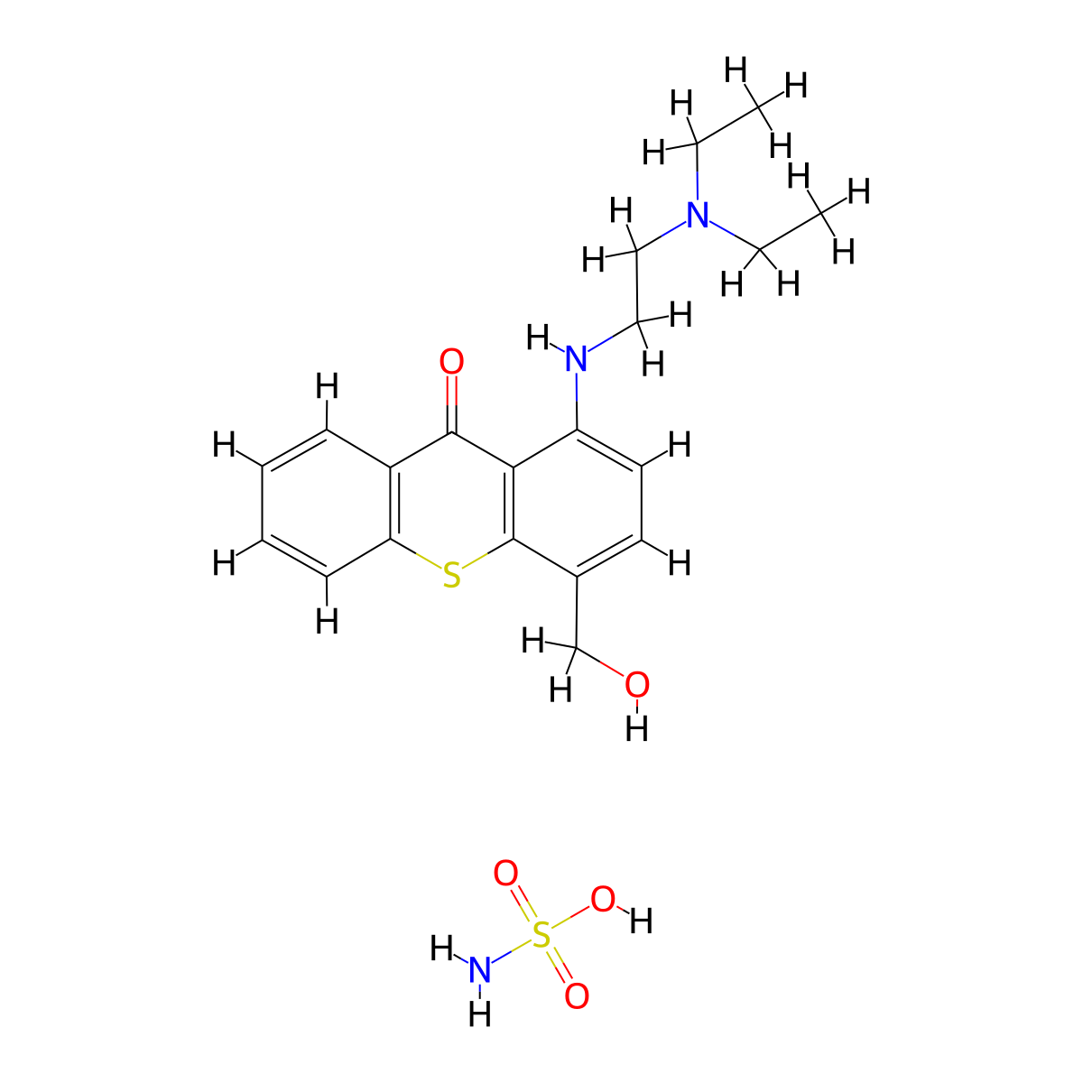 Hycanthone sulfamate molecular structure, CAS 23282-51-1