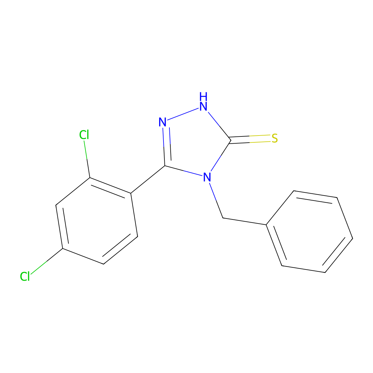 4-Benzyl-5-(2,4-dichlorophenyl)-4h-1,2,4-triazole-3-thiol molecular structure, CAS 23282-91-9