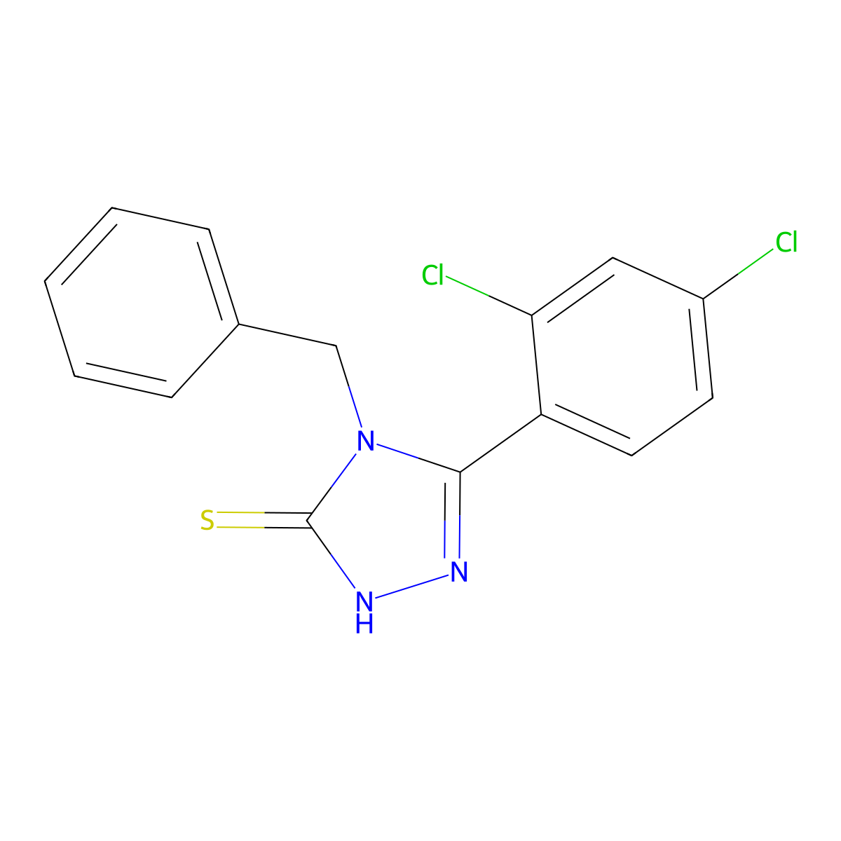4-Benzyl-5-(2,4-dichlorophenyl)-4h-1,2,4-triazole-3-thiol molecular structure, CAS 23282-91-9