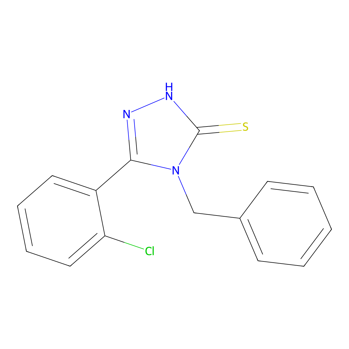 4-Benzyl-5-(2-chlorophenyl)-2,4-dihydro-3H-1,2,4-triazole-3-thione molecular structure, CAS 23282-94-2