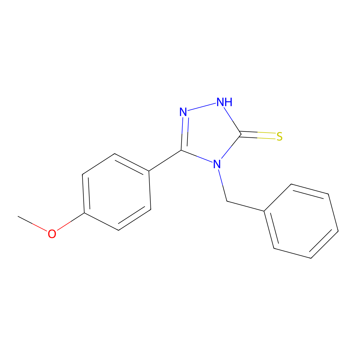 4-benzyl-5-(4-methoxyphenyl)-4H-1,2,4-triazole-3-thiol molecular structure, CAS 23282-98-6