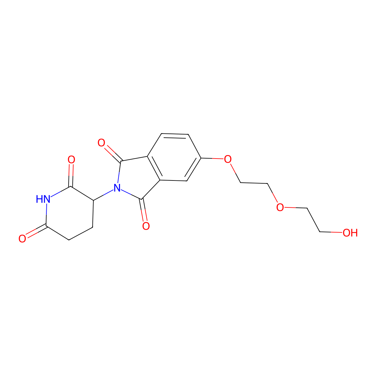 Thalidomide-5'-O-PEG2-OH molecular structure, CAS 2328212-84-4