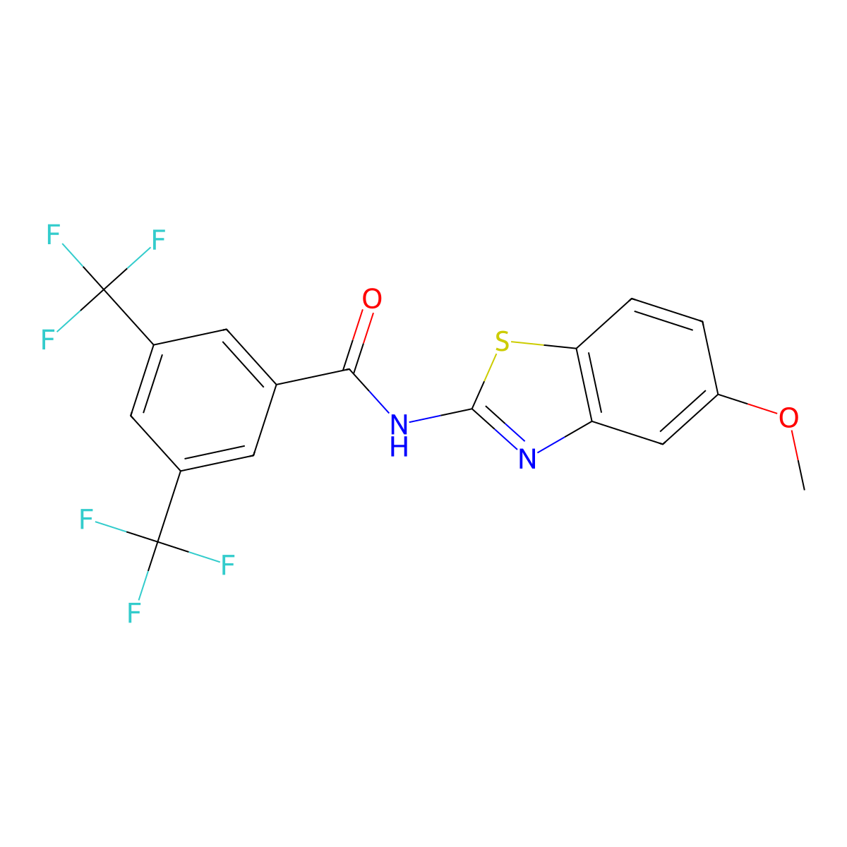 N-(5-methoxy-1,3-benzothiazol-2-yl)-3,5-bis(trifluoromethyl)benzamide molecular structure, CAS 2328247-04-5