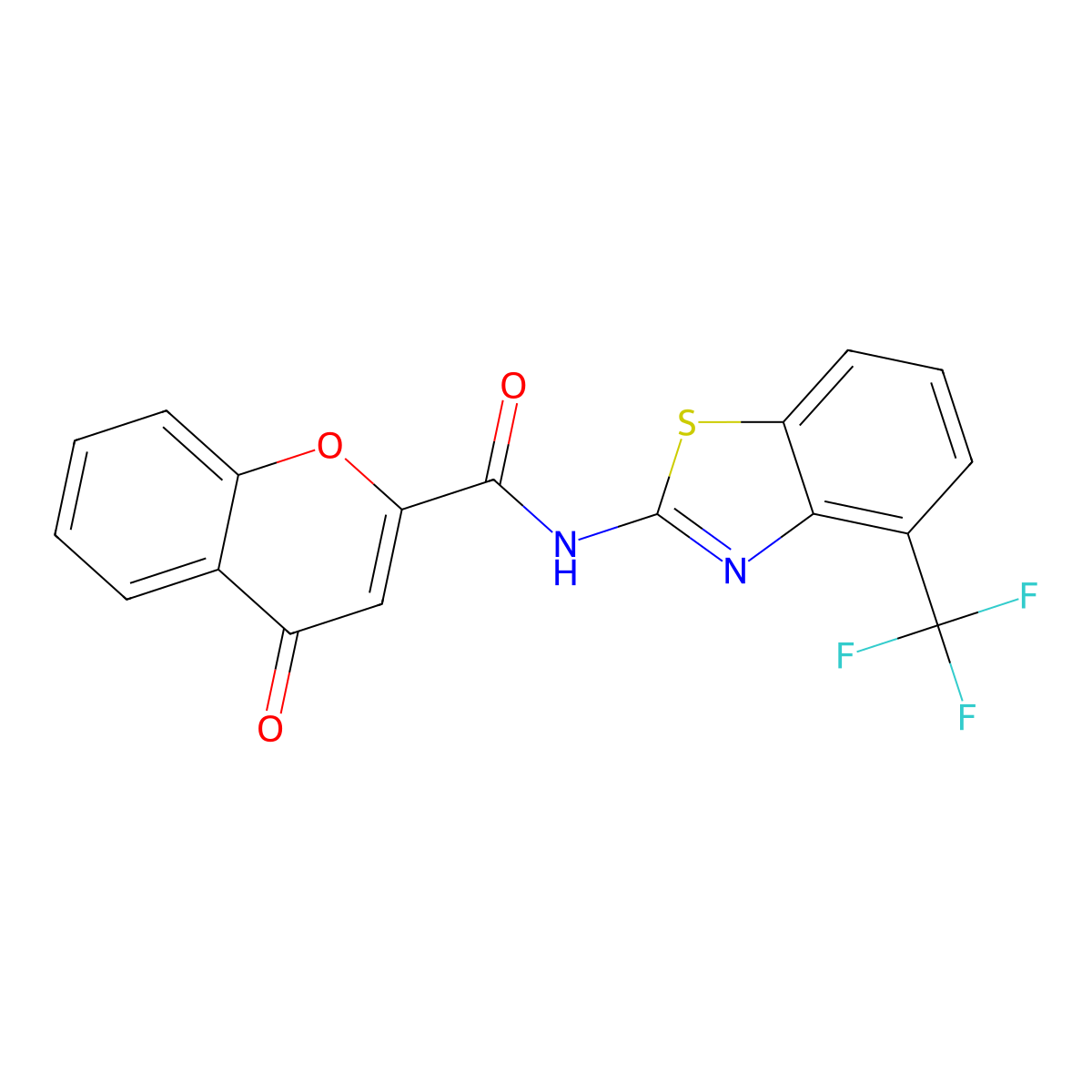 4-oxo-N-(4-(trifluoromethyl)benzo[d]thiazol-2-yl)-4H-chromene-2-carboxamide molecular structure, CAS 2328345-18-0