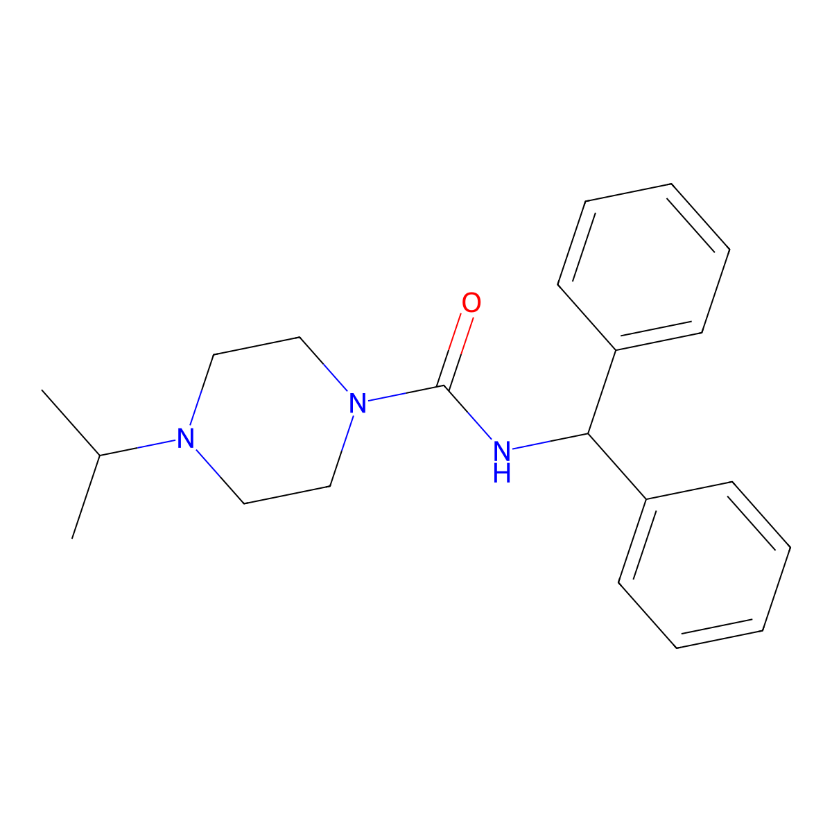 N-(diphenylmethyl)-4-(propan-2-yl)piperazine-1-carboxamide molecular structure, CAS 2328392-52-3