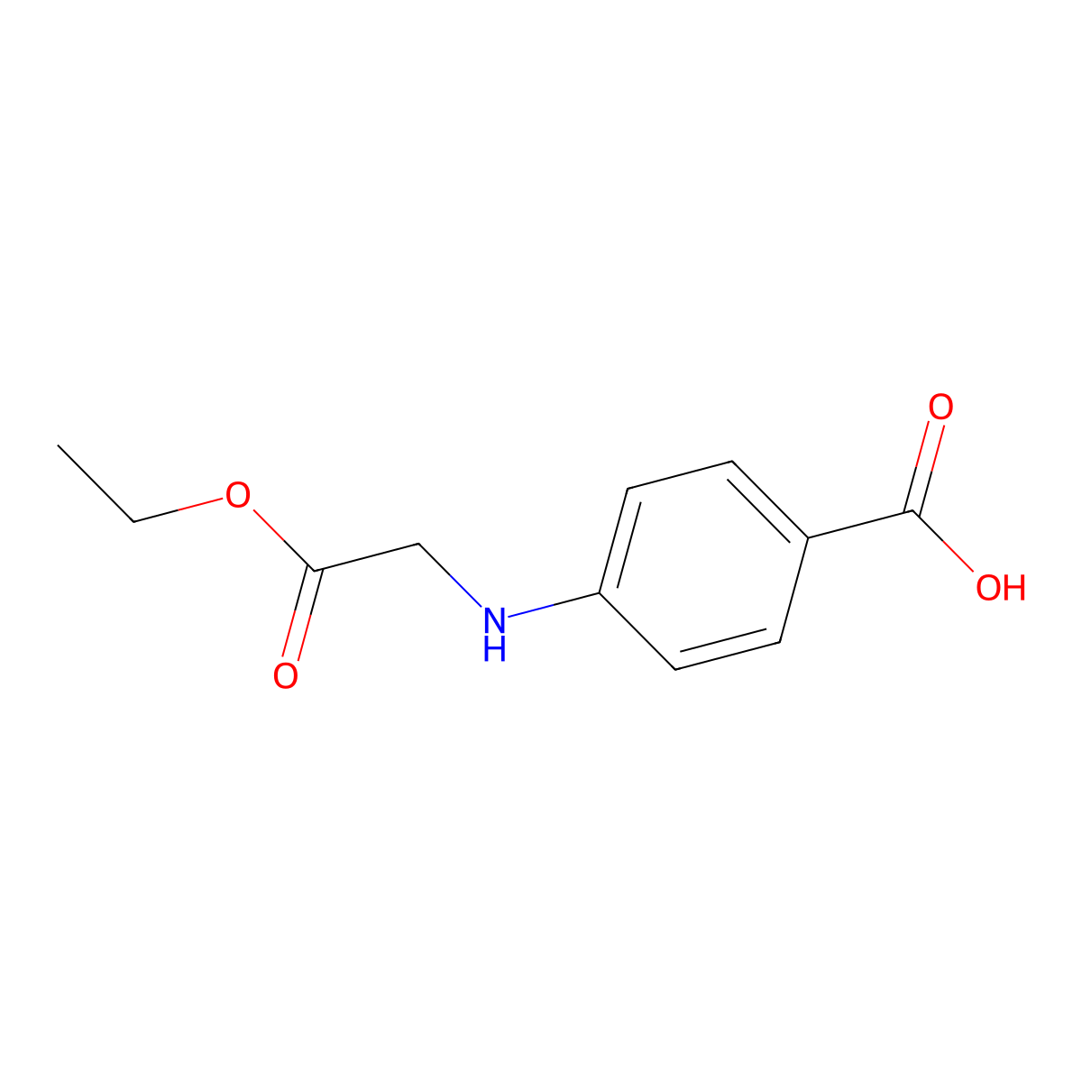 4-((2-Ethoxy-2-oxoethyl)amino)benzoic acid molecular structure, CAS 23284-85-7