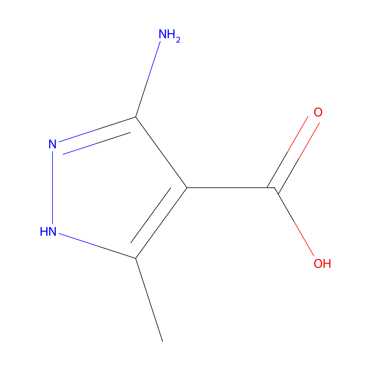3-Amino-5-methyl-1H-pyrazole-4-carboxylic acid molecular structure, CAS 23286-64-8