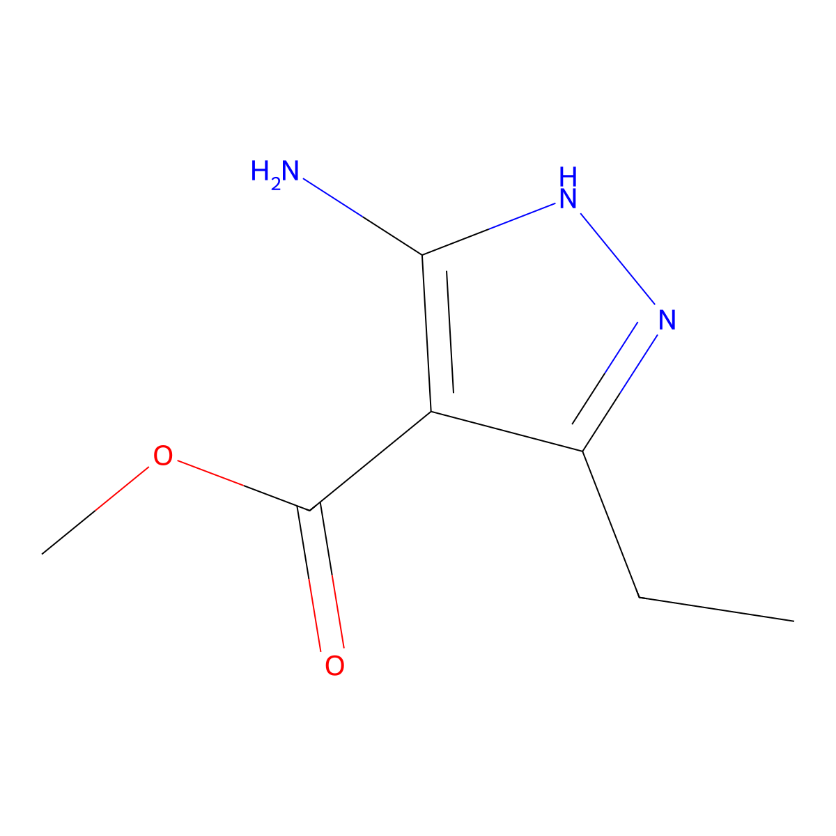 methyl 5-amino-3-ethyl-1H-pyrazole-4-carboxylate molecular structure, CAS 23286-69-3