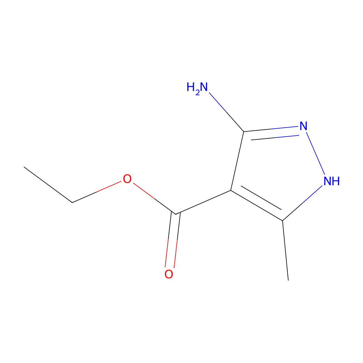 ethyl 5-amino-3-methyl-1H-pyrazole-4-carboxylate molecular structure, CAS 23286-70-6