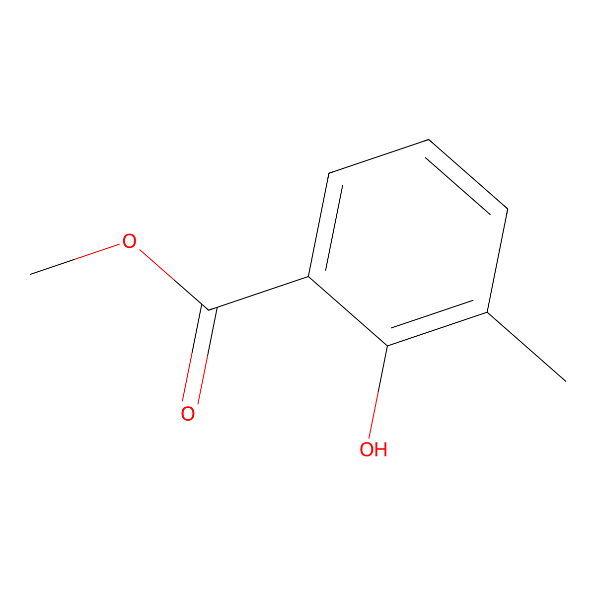 Benzoic acid, 2-hydroxy-3-methyl-, methyl ester molecular structure, CAS 23287-26-5
