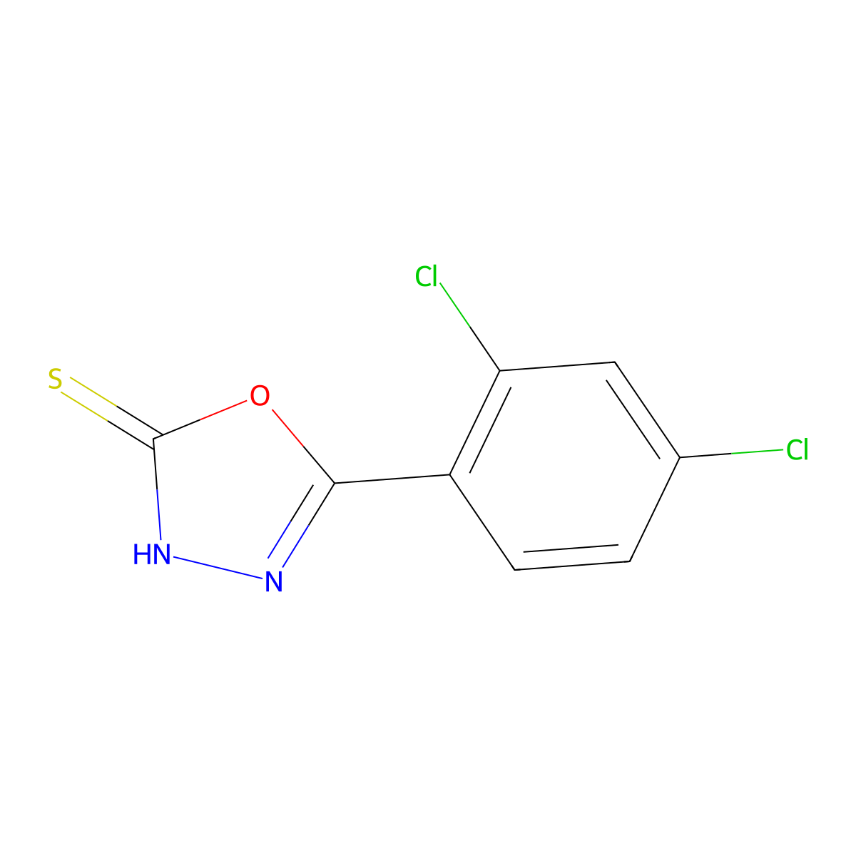 5-(2,4-Dichlorophenyl)-1,3,4-oxadiazole-2(3H)-thione molecular structure, CAS 23288-92-8