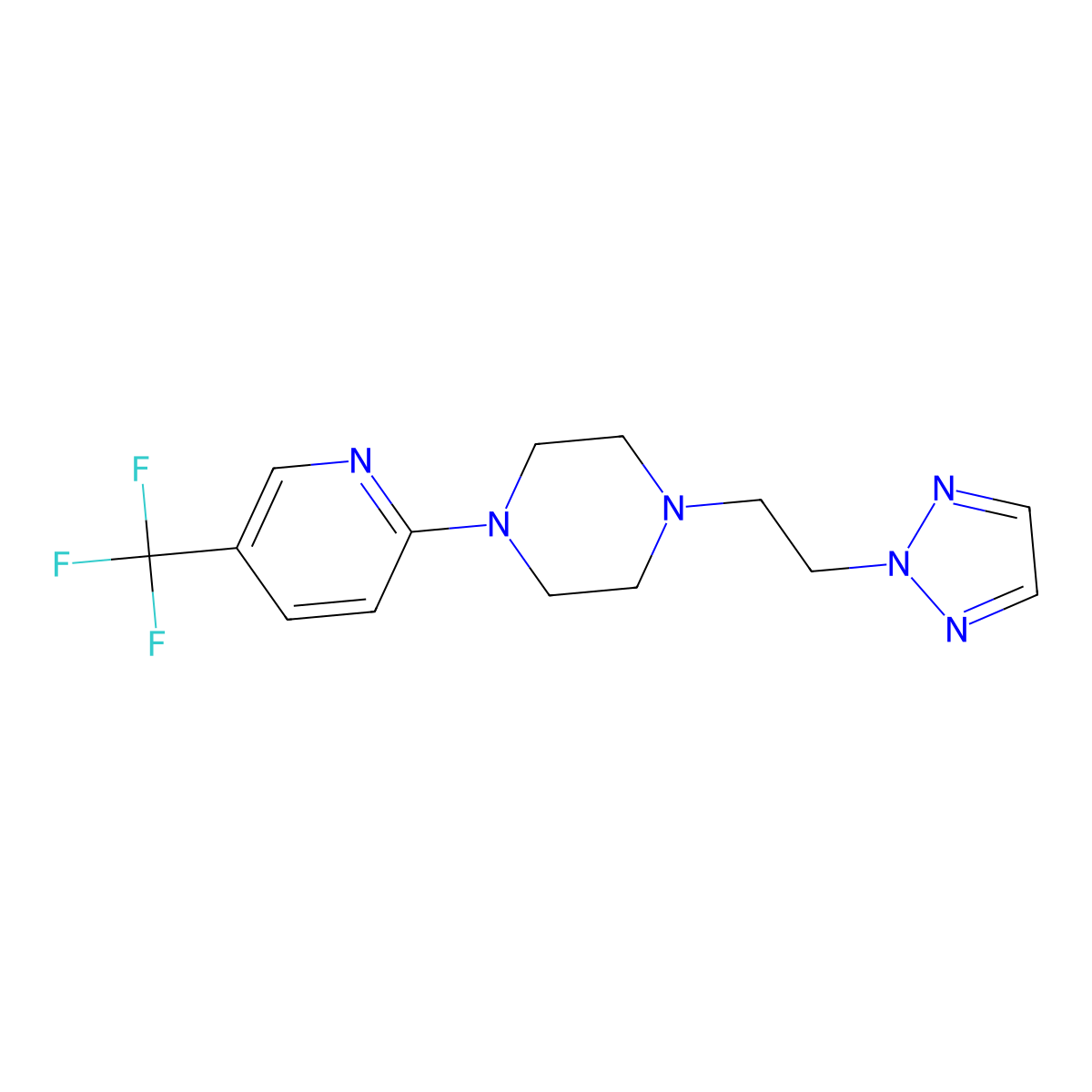 1-[2-(2H-1,2,3-triazol-2-yl)ethyl]-4-[5-(trifluoromethyl)pyridin-2-yl]piperazine molecular structure, CAS 2328946-13-8
