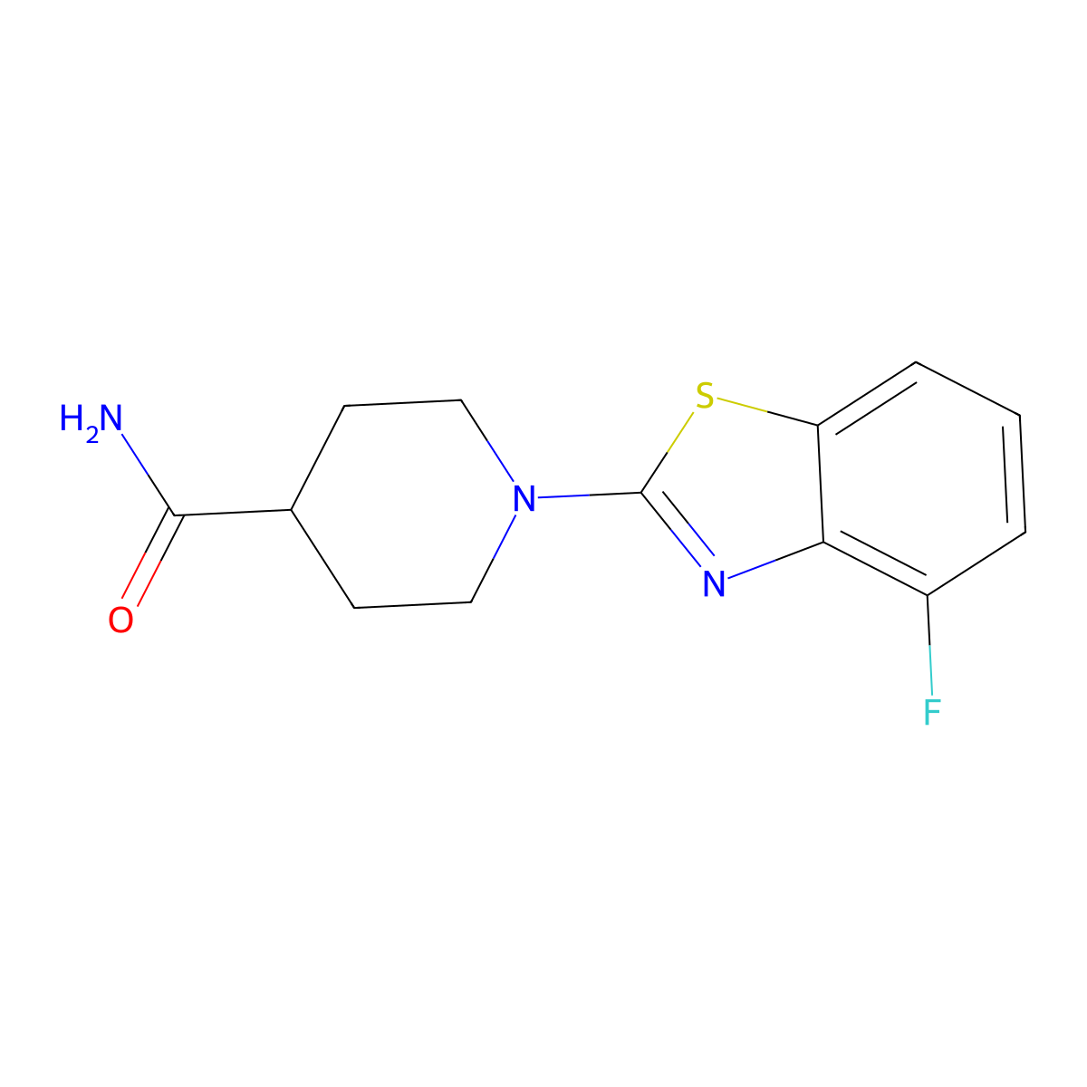 1-(4-Fluoro-1,3-benzothiazol-2-yl)piperidine-4-carboxamide molecular structure, CAS 2328946-82-1