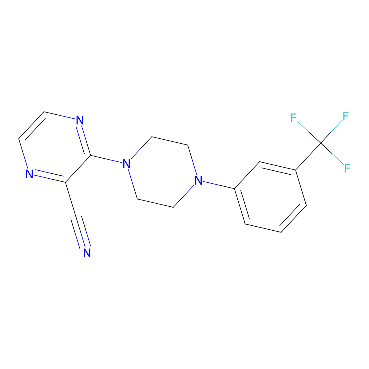 3-{4-[3-(Trifluoromethyl)phenyl]piperazin-1-yl}pyrazine-2-carbonitrile molecular structure, CAS 2328954-83-0