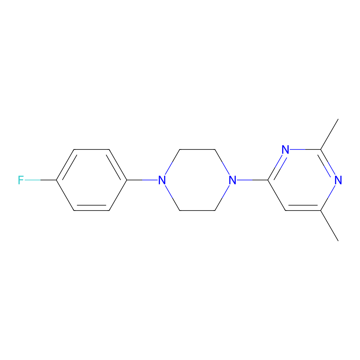 4-[4-(4-Fluorophenyl)piperazin-1-yl]-2,6-dimethylpyrimidine molecular structure, CAS 2328955-60-6