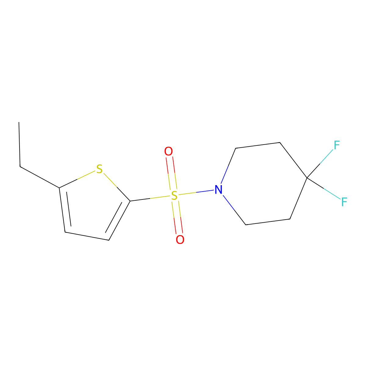 1-[(5-Ethylthiophen-2-yl)sulfonyl]-4,4-difluoropiperidine molecular structure, CAS 2328964-46-9