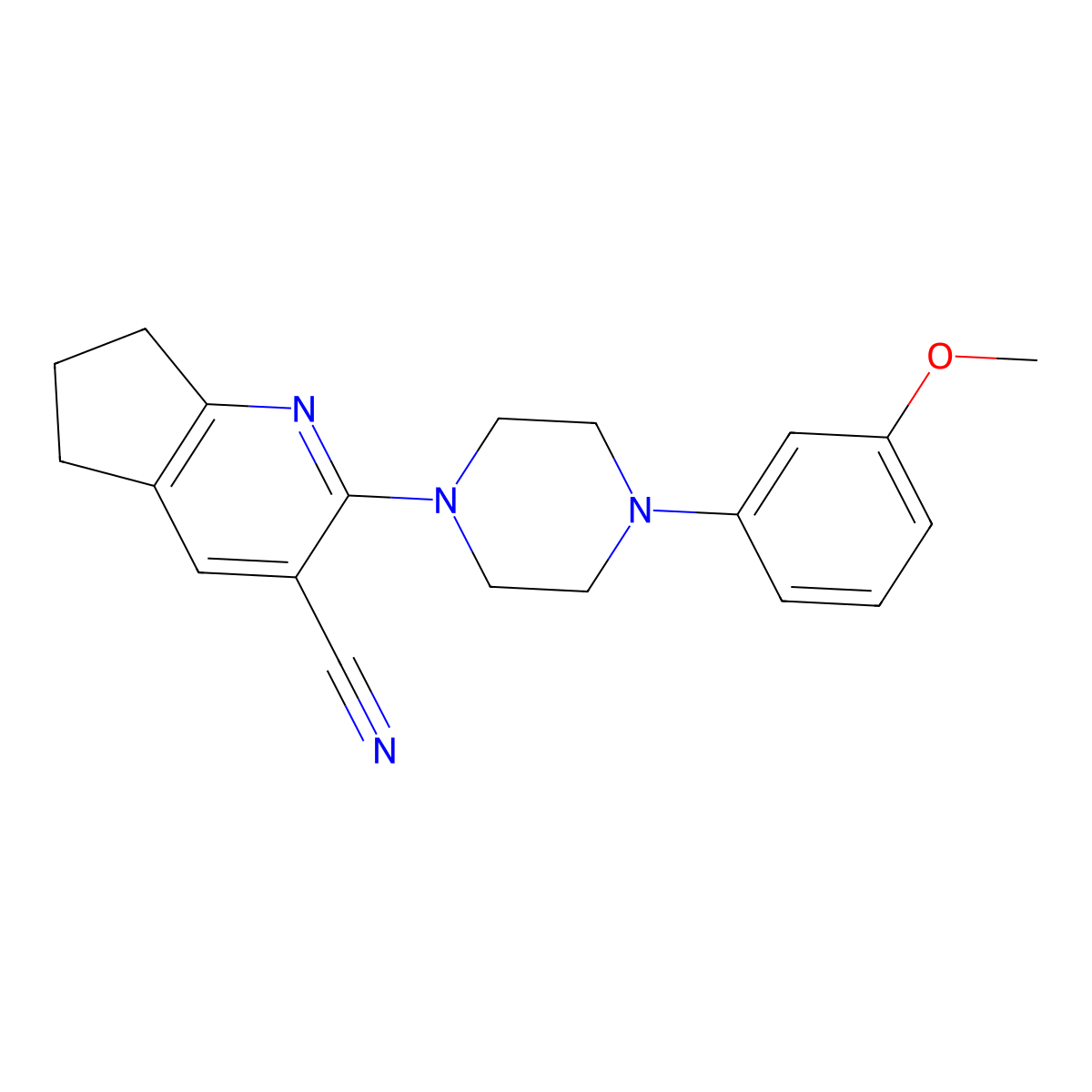 2-[4-(3-methoxyphenyl)piperazin-1-yl]-5H,6H,7H-cyclopenta[b]pyridine-3-carbonitrile molecular structure, CAS 2328968-68-7
