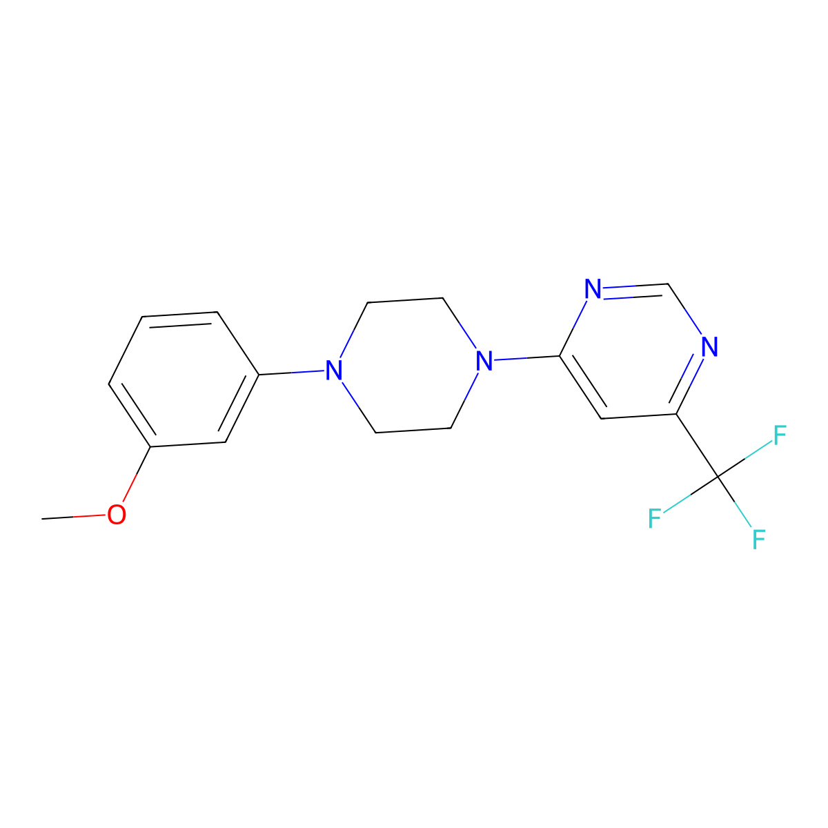 4-[4-(3-Methoxyphenyl)piperazin-1-yl]-6-(trifluoromethyl)pyrimidine molecular structure, CAS 2328970-91-6