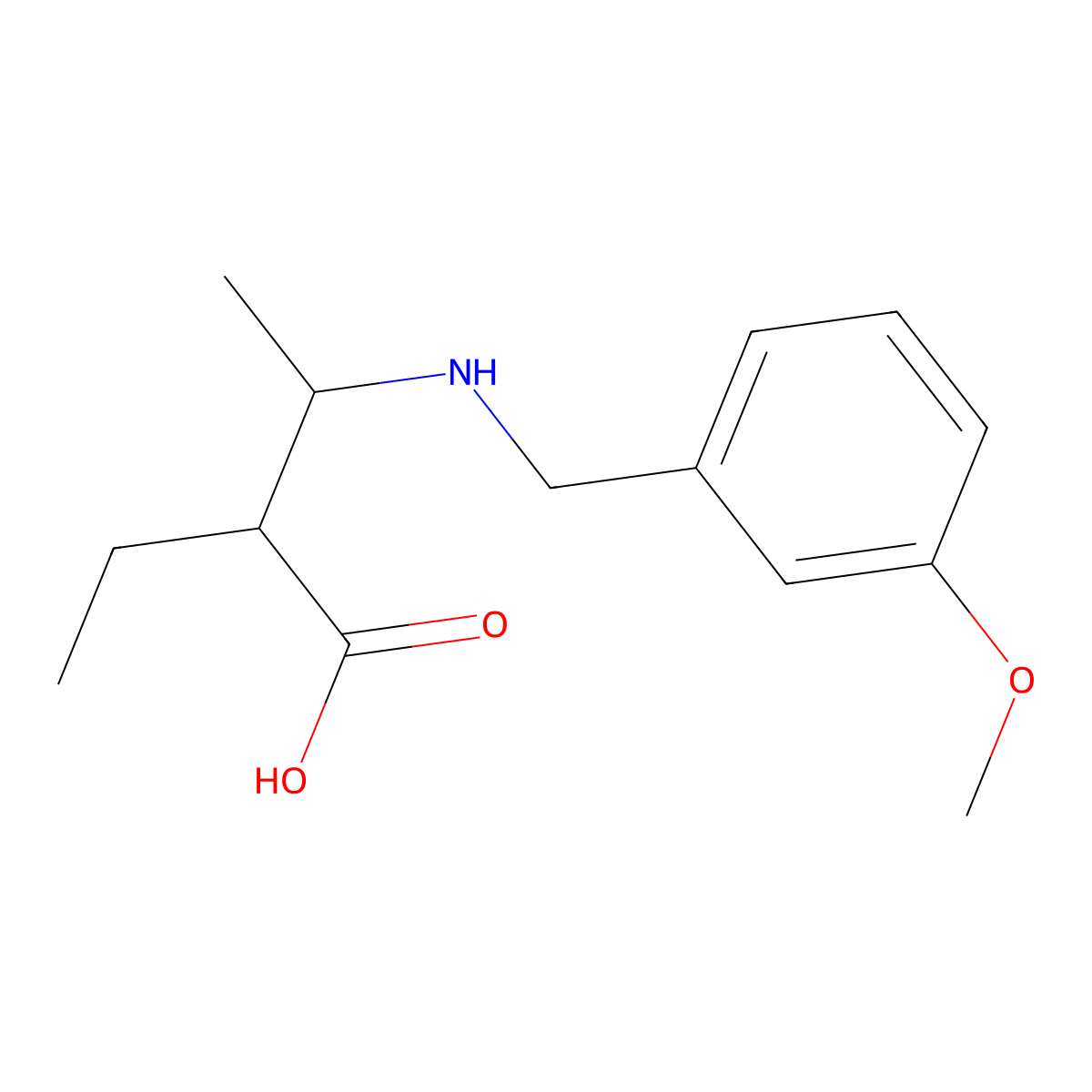 2-Ethyl-3-{[(3-methoxyphenyl)methyl]amino}butanoic acid molecular structure, CAS 2329044-41-7
