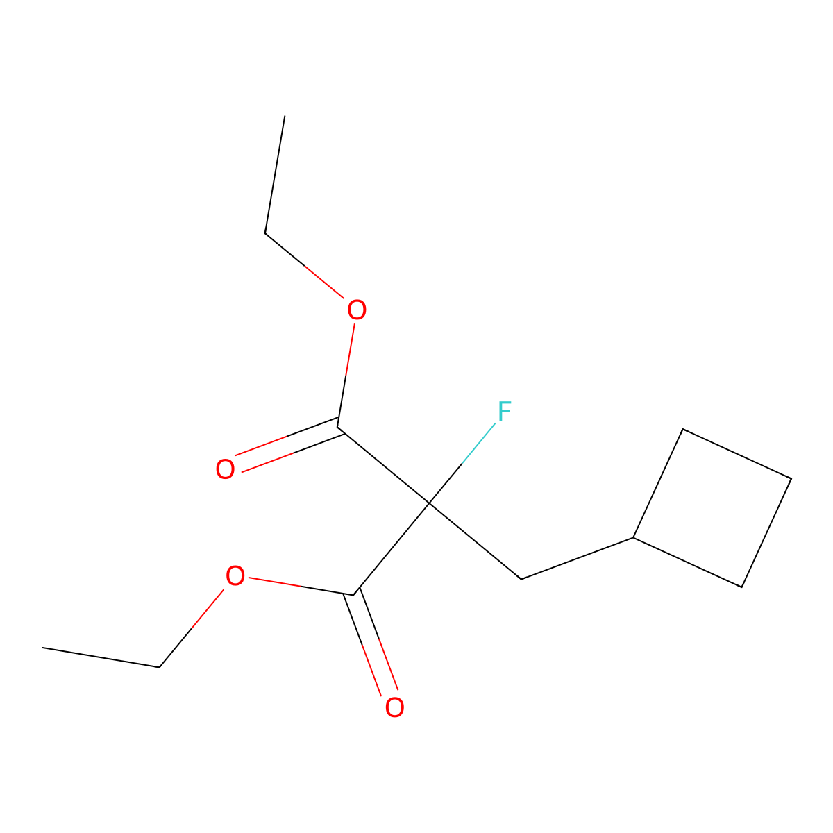 1,3-Diethyl 2-(cyclobutylmethyl)-2-fluoropropanedioate molecular structure, CAS 2329047-53-0
