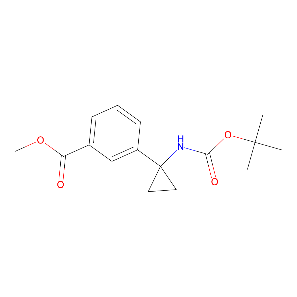 Methyl 3-[1-(Boc-amino)cyclopropyl]benzoate molecular structure, CAS 2329047-54-1