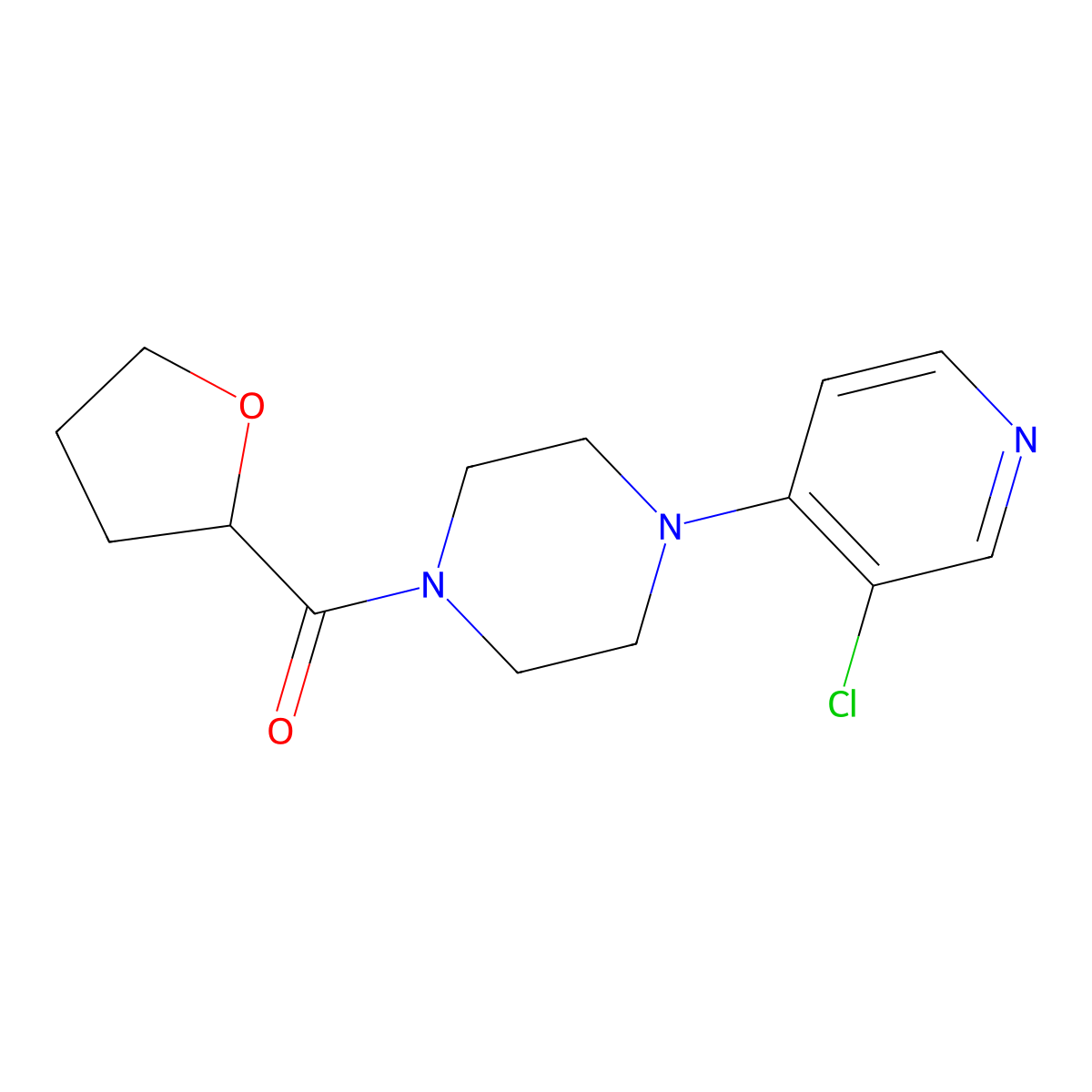 1-(3-Chloropyridin-4-yl)-4-(oxolane-2-carbonyl)piperazine molecular structure, CAS 2329050-40-8