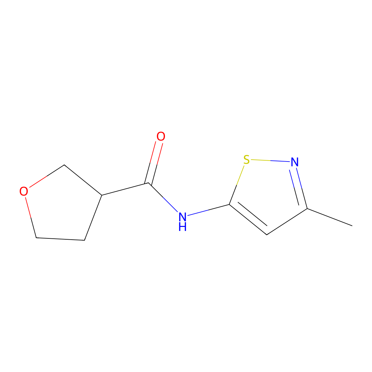 N-(3-Methyl-1,2-thiazol-5-yl)oxolane-3-carboxamide molecular structure, CAS 2329050-61-3