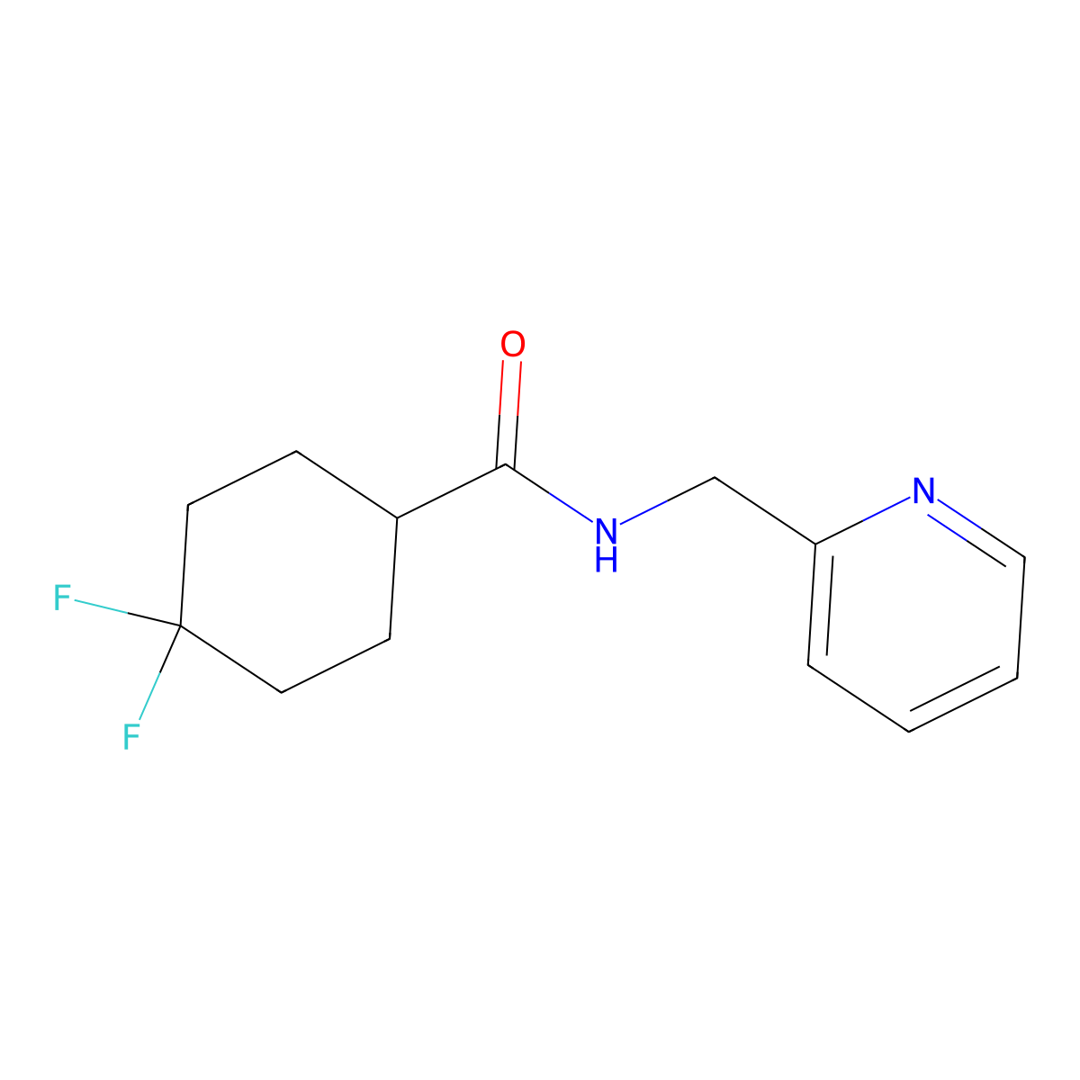 4,4-difluoro-N-[(pyridin-2-yl)methyl]cyclohexane-1-carboxamide molecular structure, CAS 2329050-90-8
