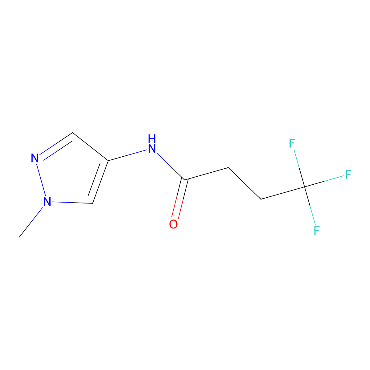 4,4,4-trifluoro-N-(1-methyl-1H-pyrazol-4-yl)butanamide molecular structure, CAS 2329052-28-8