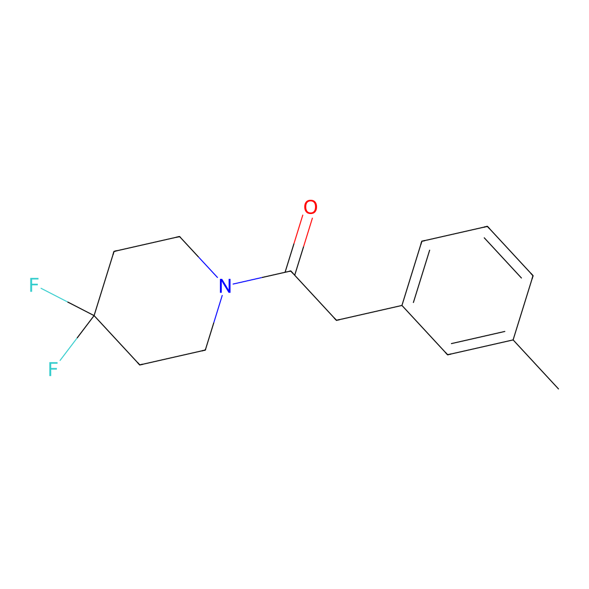 1-(4,4-Difluoropiperidin-1-yl)-2-(3-methylphenyl)ethan-1-one molecular structure, CAS 2329071-82-9