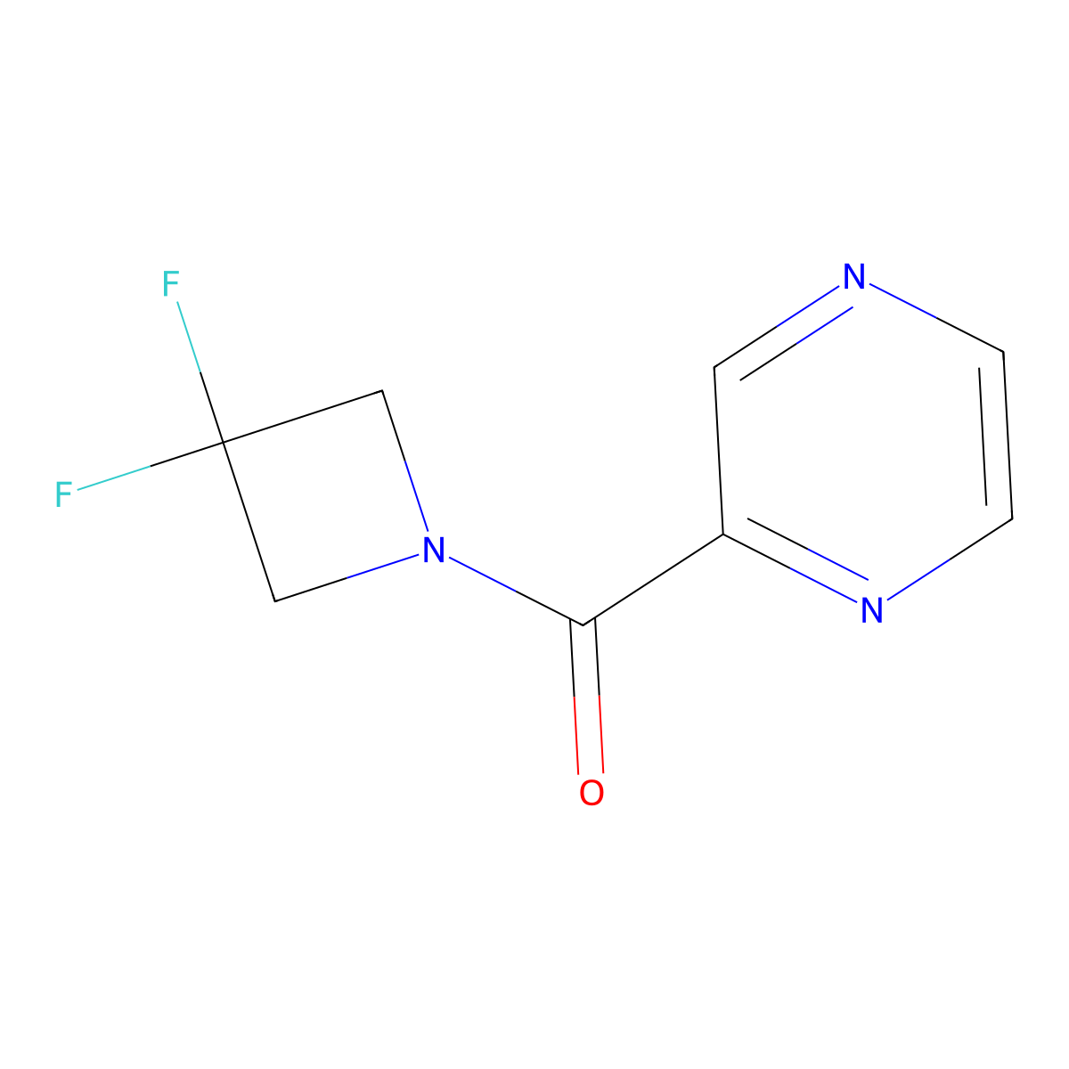 (3,3-Difluoroazetidin-1-yl)(pyrazin-2-yl)methanone molecular structure, CAS 2329072-57-1