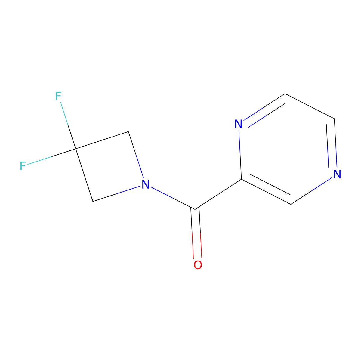 (3,3-Difluoroazetidin-1-yl)(pyrazin-2-yl)methanone molecular structure, CAS 2329072-57-1