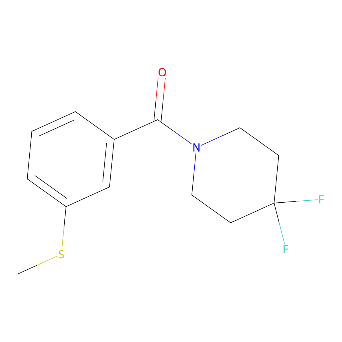 4,4-Difluoro-1-[3-(methylsulfanyl)benzoyl]piperidine molecular structure, CAS 2329077-03-2