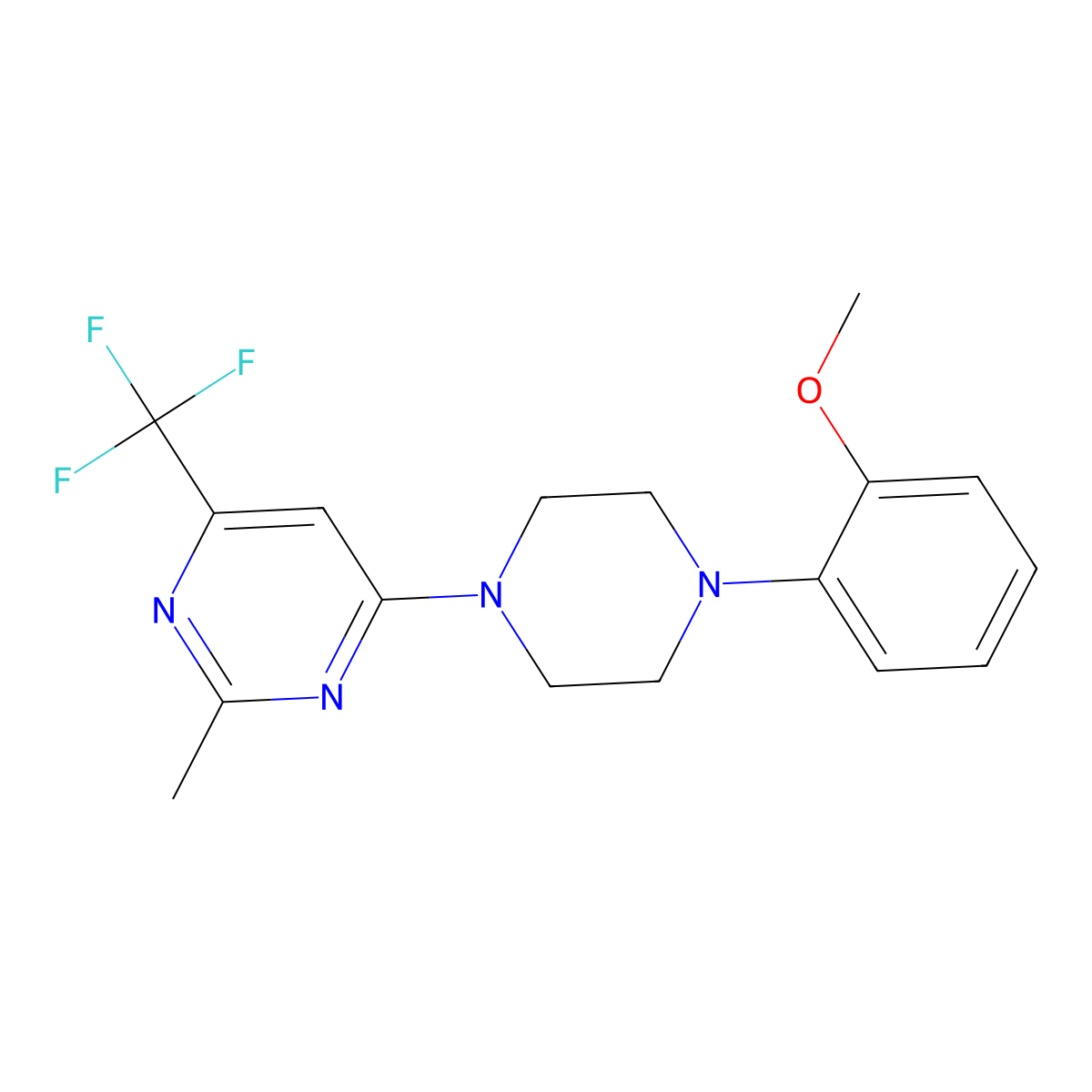 4-[4-(2-Methoxyphenyl)piperazin-1-yl]-2-methyl-6-(trifluoromethyl)pyrimidine molecular structure, CAS 2329078-27-3