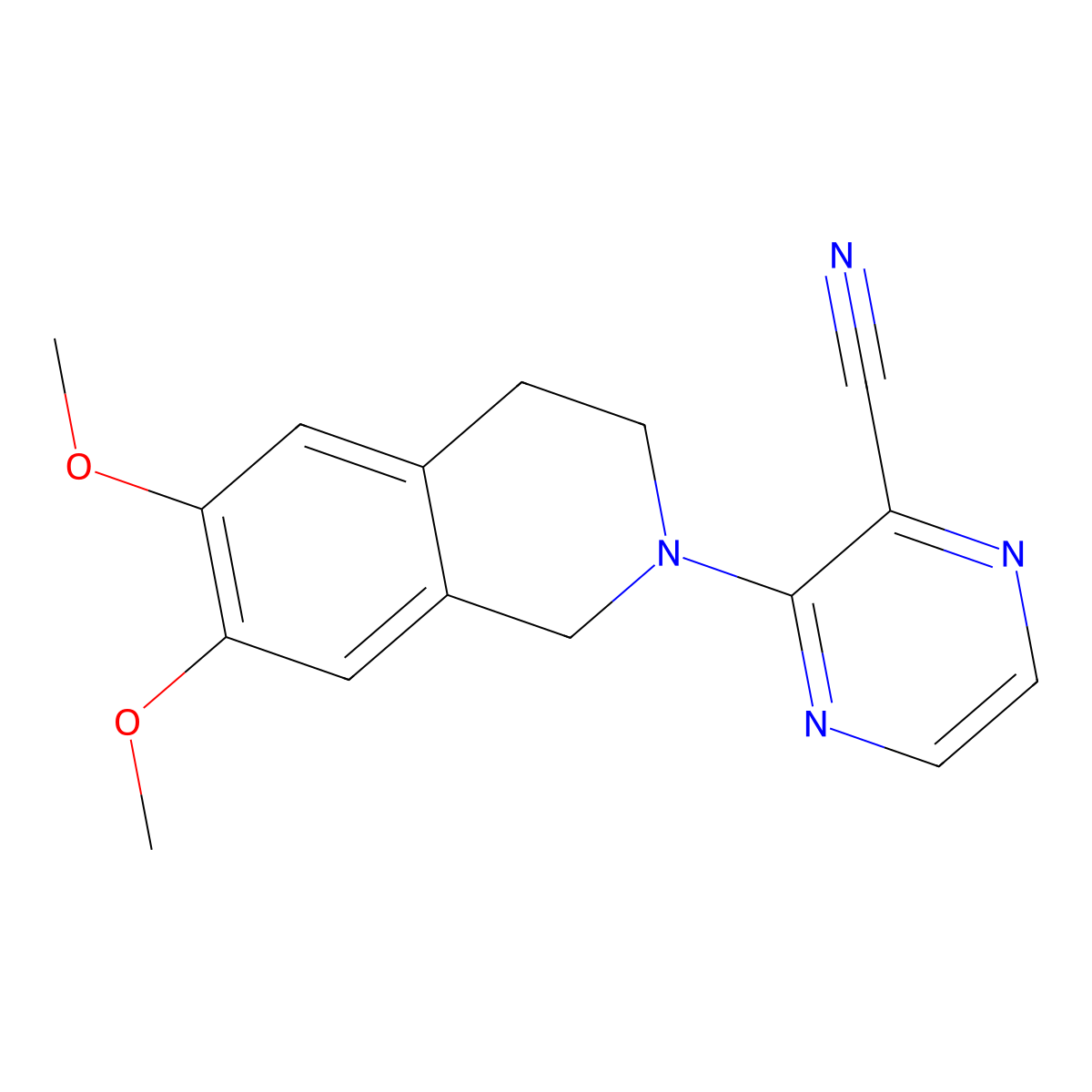3-(6,7-Dimethoxy-1,2,3,4-tetrahydroisoquinolin-2-yl)pyrazine-2-carbonitrile molecular structure, CAS 2329078-47-7