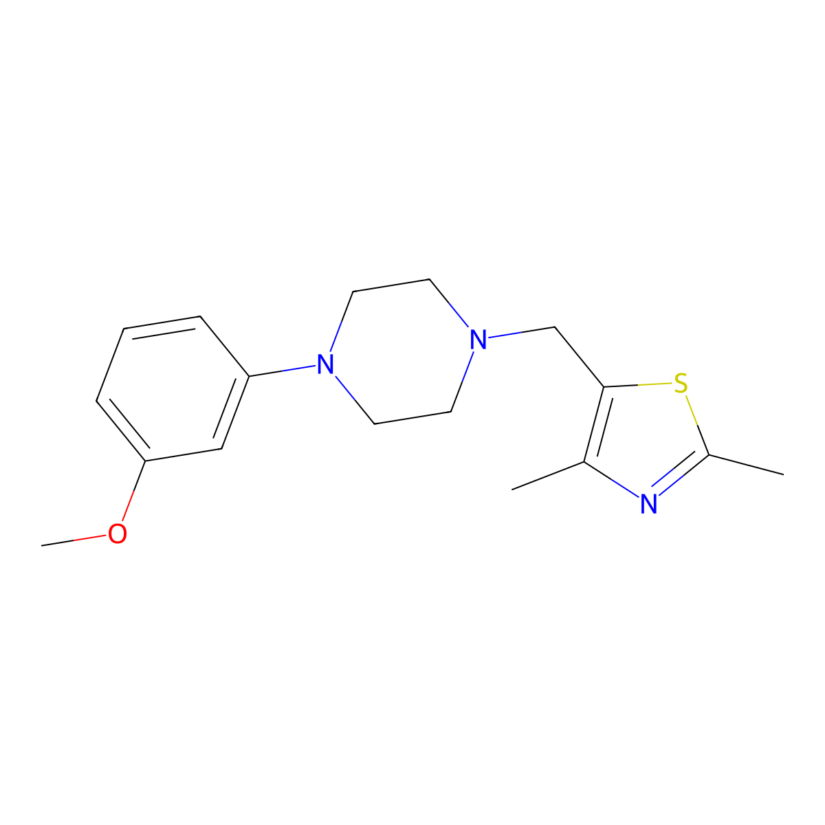 1-[(2,4-Dimethyl-1,3-thiazol-5-yl)methyl]-4-(3-methoxyphenyl)piperazine molecular structure, CAS 2329087-32-1
