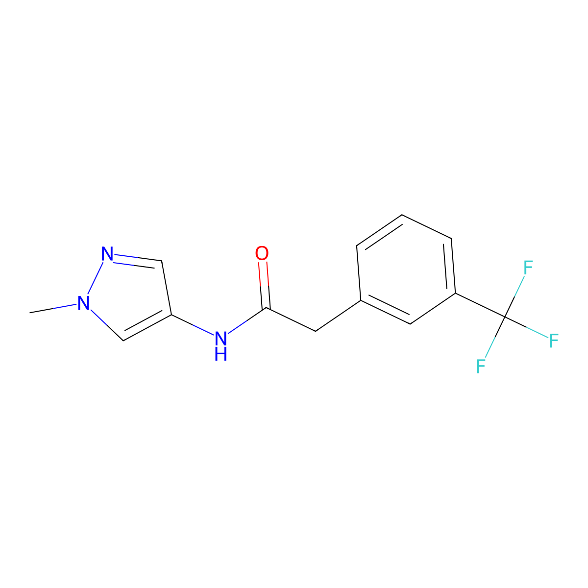 N-(1-methyl-1H-pyrazol-4-yl)-2-[3-(trifluoromethyl)phenyl]acetamide molecular structure, CAS 2329090-63-1