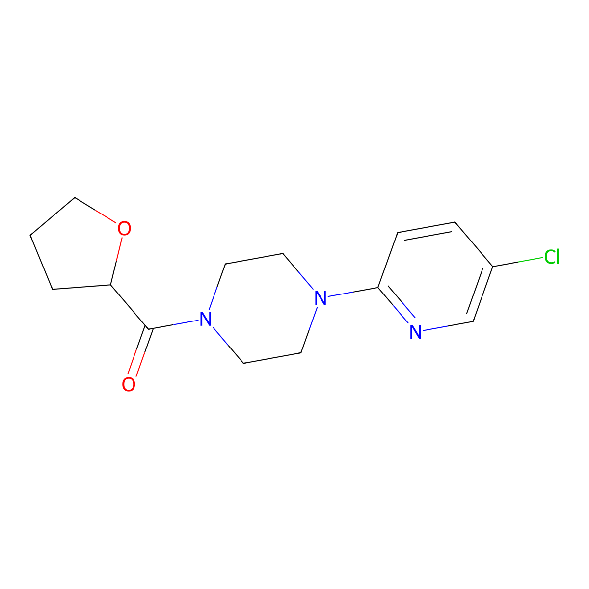 1-(5-Chloropyridin-2-yl)-4-(oxolane-2-carbonyl)piperazine molecular structure, CAS 2329098-33-9